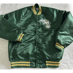 Vintage 80's Chalk Line Oakland Athletics Satin Bomber Jacket XL - Go A's!